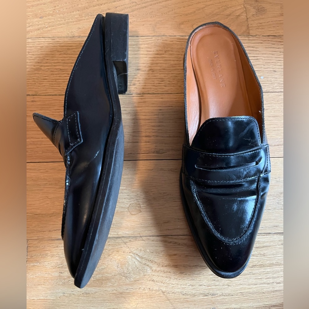 Everlane Black Leather Slipper